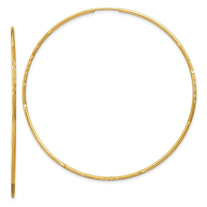 10K Gelbgold 1.25mm Diamantiert Endlos Creole Ohrring