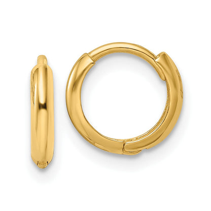 10K Gelbgold Poliert Klappbar Creolen