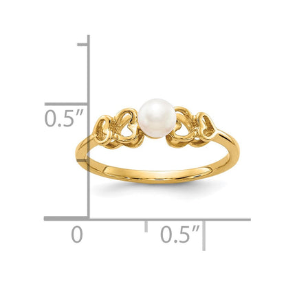 10K Gelbgold 10K 4mm Fw Zuchtperle Ring