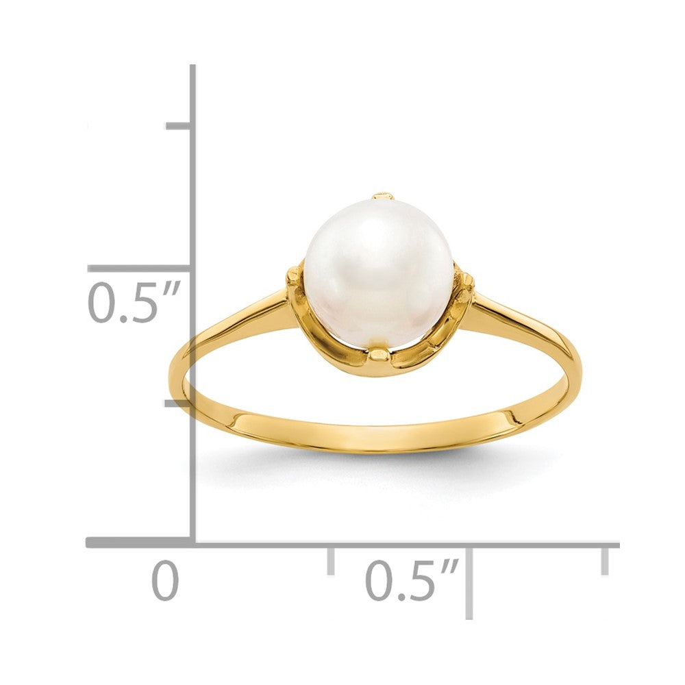 10K Gelbgold 10K 6.5mm Fw Zuchtperle Ring