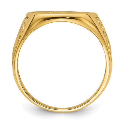 10K Gelbgold Herren Poliert und Gerillt (not Emailliert) Freimaurer Ring