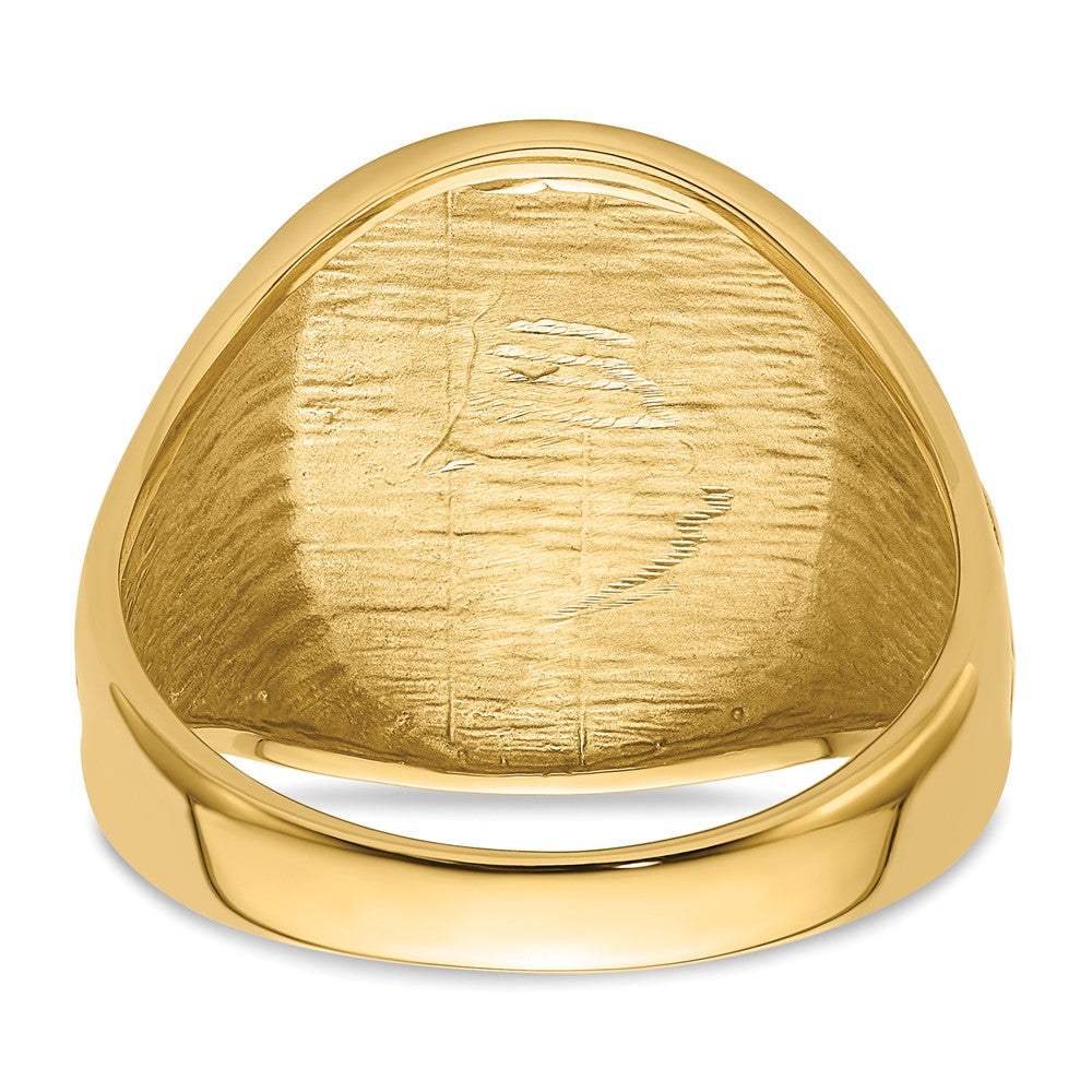 10K Gelbgold Herren Poliert und Gerillt (not Emailliert) Freimaurer Ring