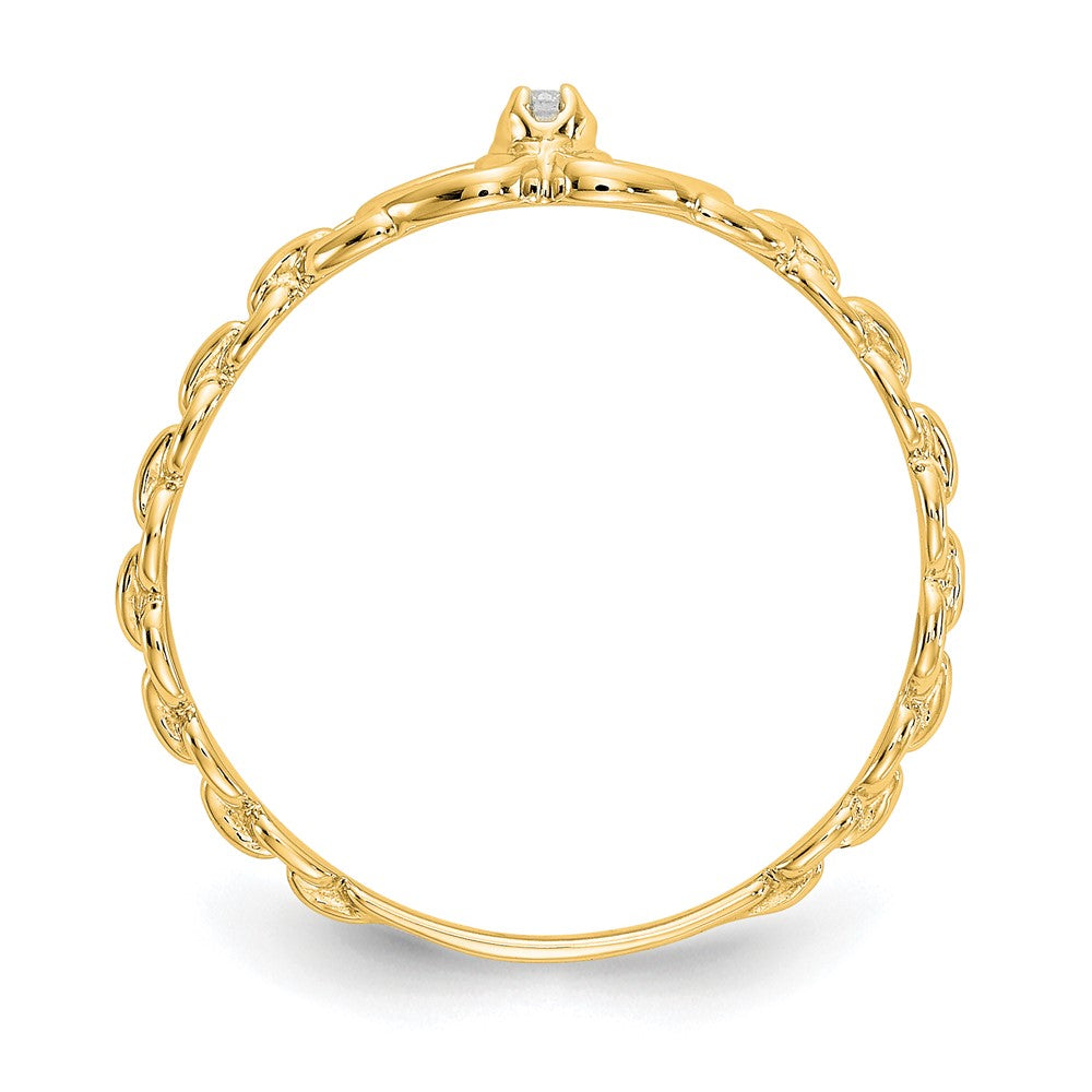 10K Gelbgold 10K Aa Diamant Herz Ring