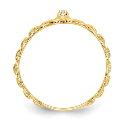 10K Gelbgold 10K Aa Diamant Herz Ring