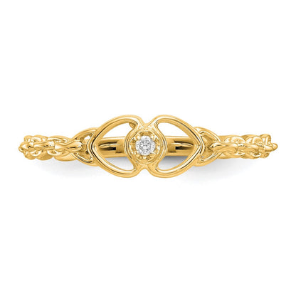10K Gelbgold 10K Aa Diamant Herz Ring