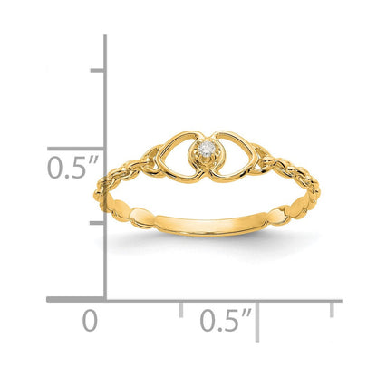 10K Gelbgold 10K Aa Diamant Herz Ring