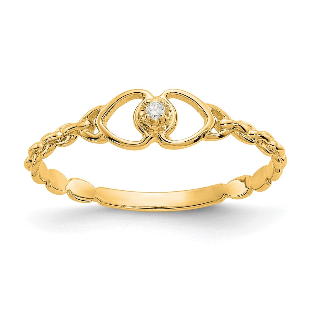 10K Gelbgold 10K Aa Diamant Herz Ring