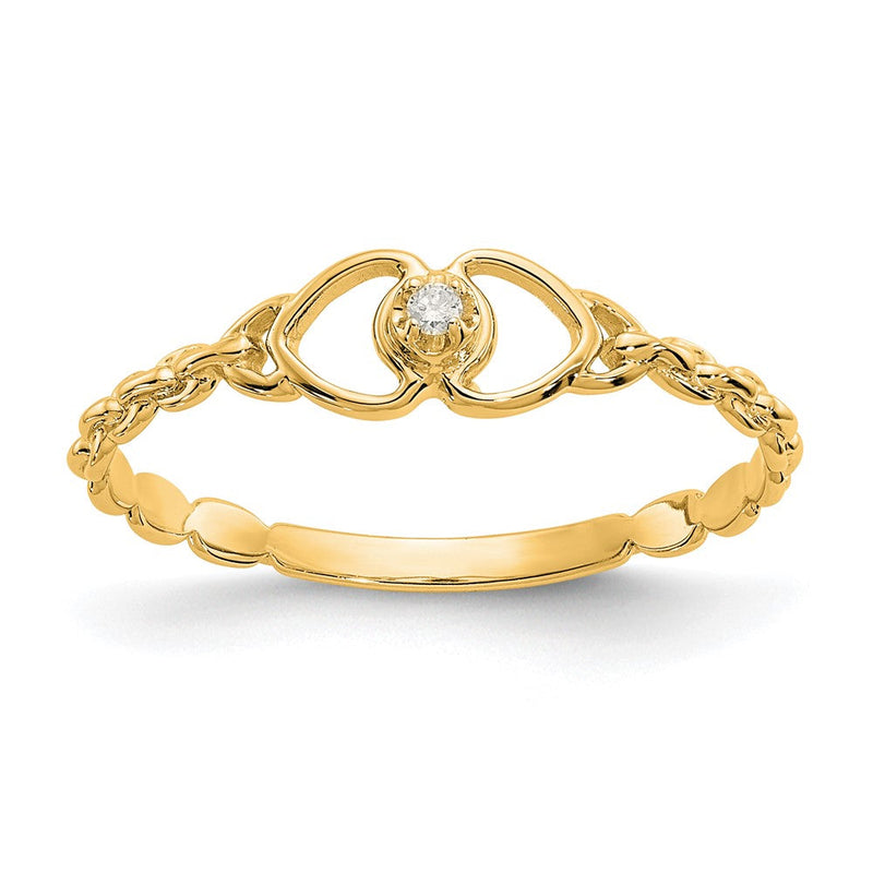 10K Gelbgold 10K Aa Diamant Herz Ring