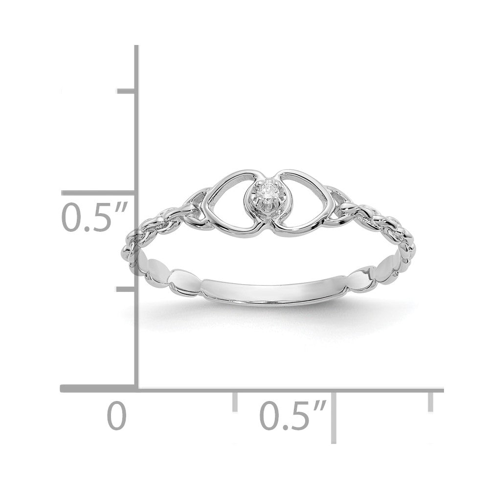10K Weißgold 10K Aa Diamant Herz Ring