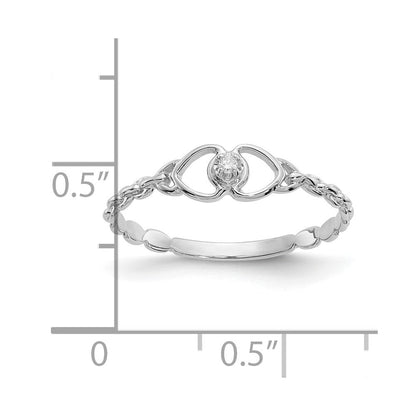 10K Weißgold 10K Aa Diamant Herz Ring