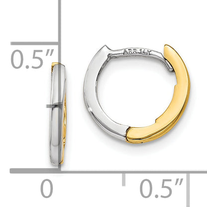 10K Bicolor Mini 1.35mm Rund Klappbar Creolen