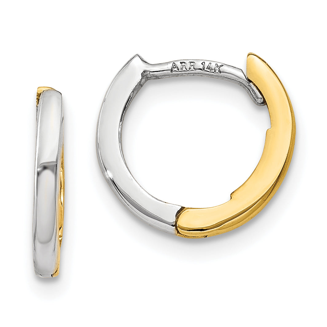 10K Bicolor Mini 1.35mm Rund Klappbar Creolen