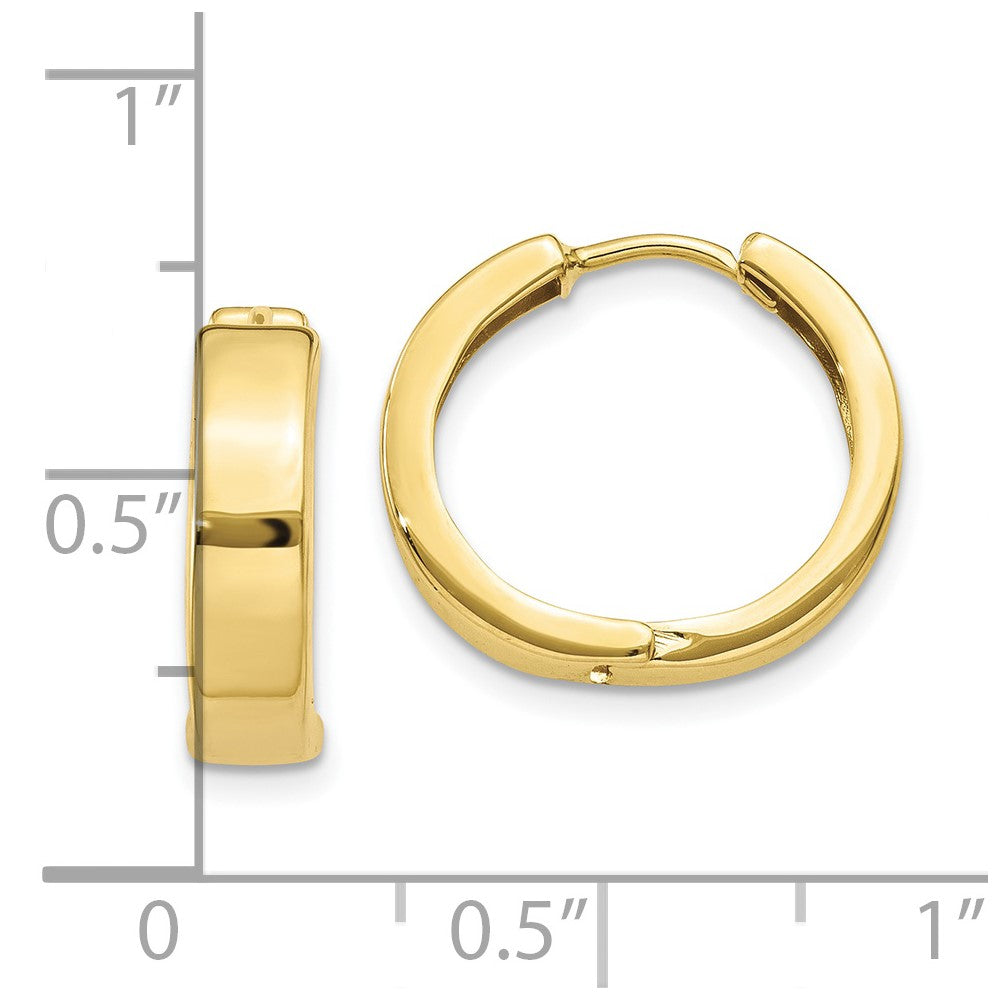 10K Gelbgold Quadratisch Klappbar Creolen