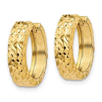 10K Gelbgold Diamantiert Klappbar Creolen