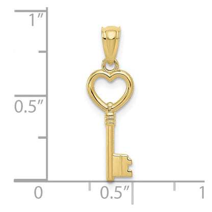 10K Gelbgold 10K Poliert Herz Key Charm