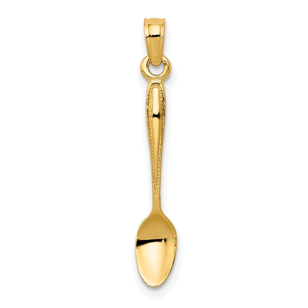 10K Gelbgold 10K 3-d Tisch Spoon Anhänger