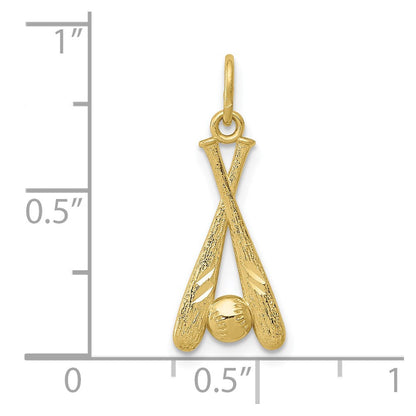 10K Gelbgold Baseball Bats & Kugel Anhänger