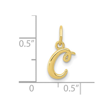 10K Gelbgold Buchstabe C Initiale Charm