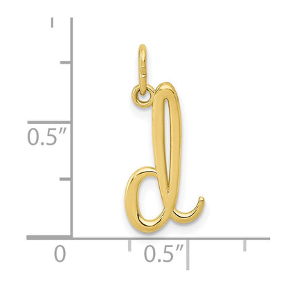 10K Gelbgold Buchstabe D Initiale Charm