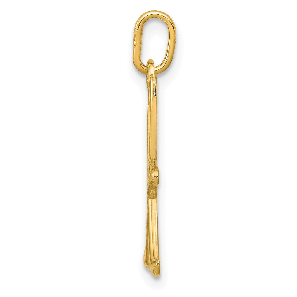 10K Gelbgold Buchstabe K Initiale Charm