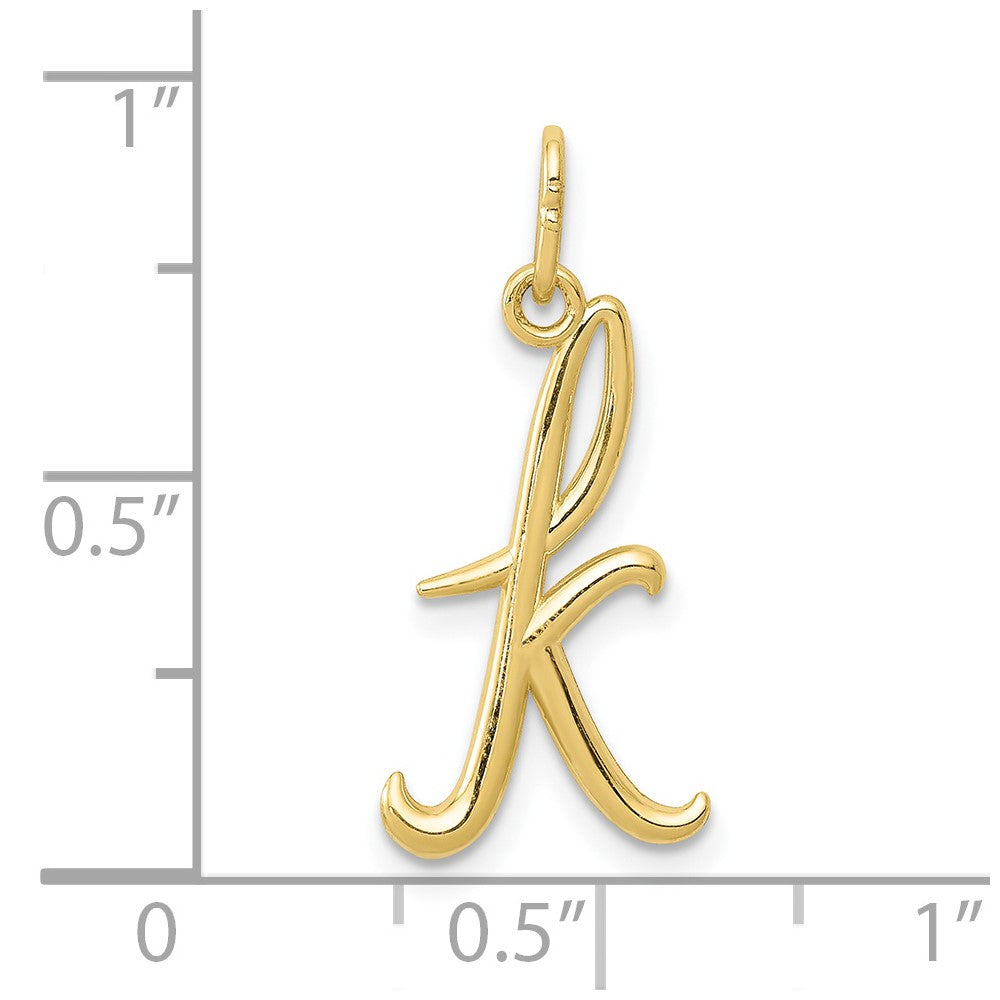 10K Gelbgold Buchstabe K Initiale Charm