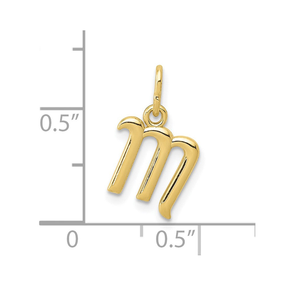 10K Gelbgold Buchstabe M Initiale Charm