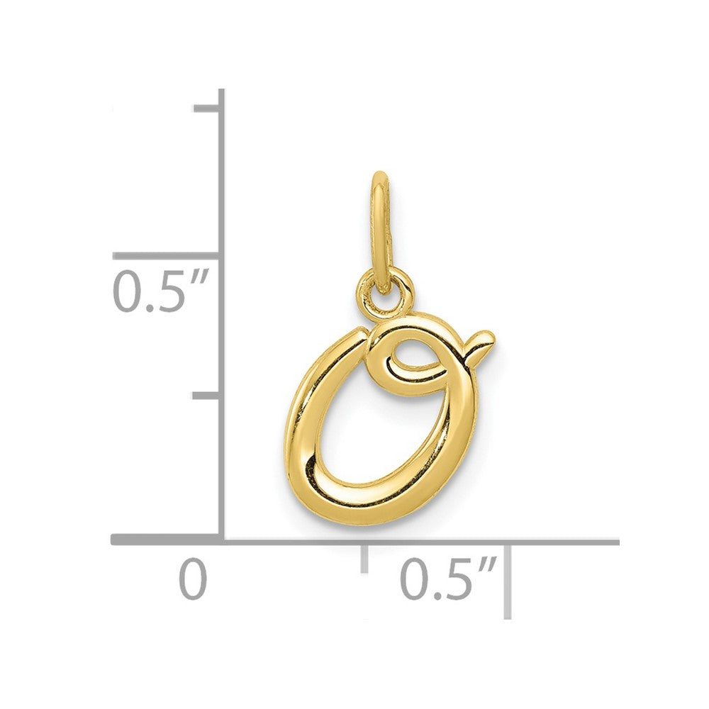 10K Gelbgold Buchstabe O Initiale Charm