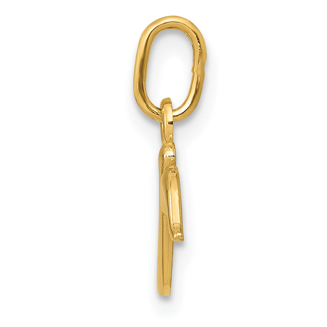 10K Gelbgold Buchstabe R Initiale Charm