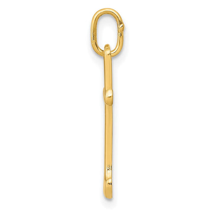 10K Gelbgold Buchstabe T Initiale Charm