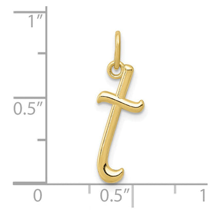 10K Gelbgold Buchstabe T Initiale Charm