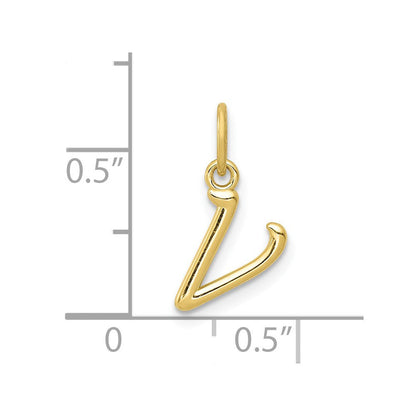 10K Gelbgold Buchstabe V Initiale Charm