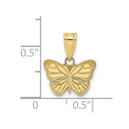 10K Gelbgold Lasergeschnitten Schmetterling Charm