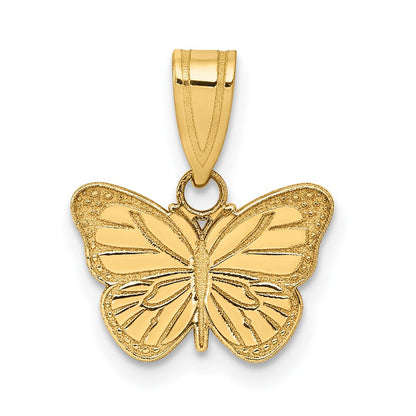 10K Gelbgold Lasergeschnitten Schmetterling Charm
