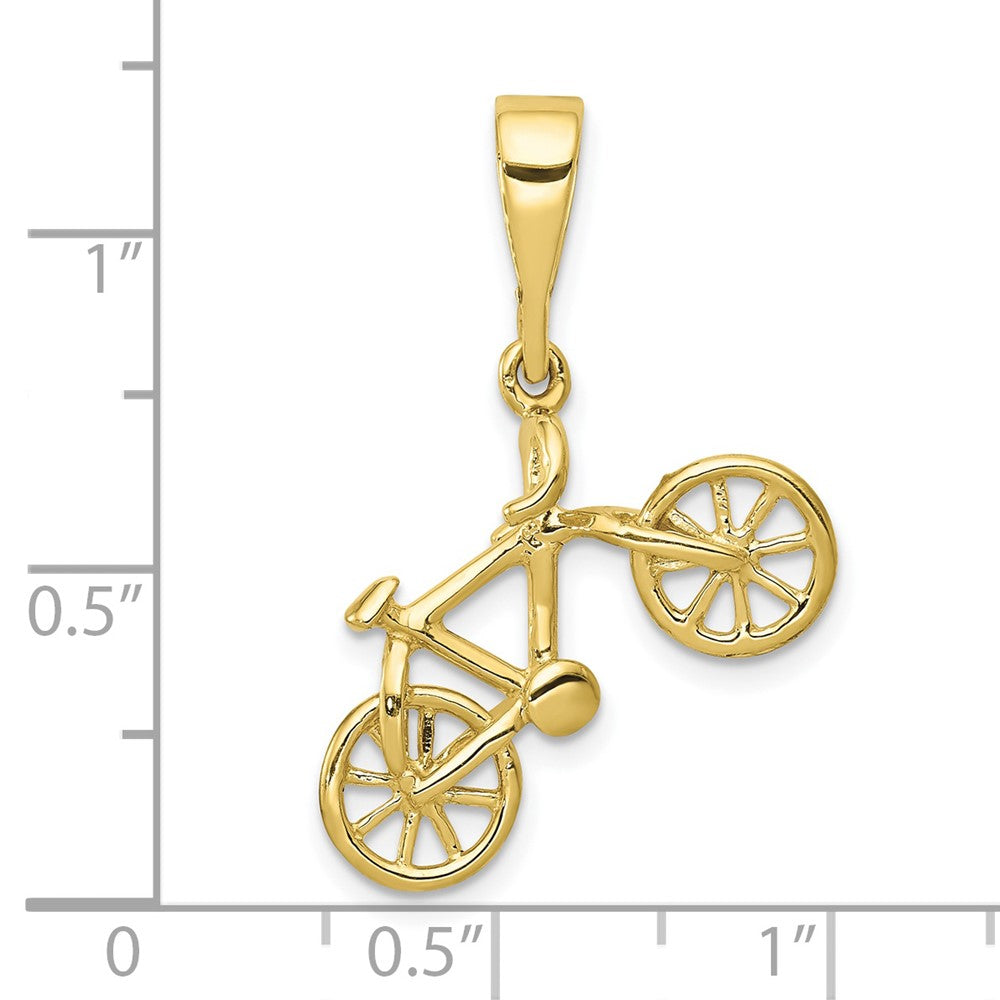 10K Gelbgold 10kt Poliert Bicycle Anhänger