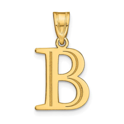 10K Gelbgold 10K Poliert Geätzt Buchstabe B Initiale Anhänger