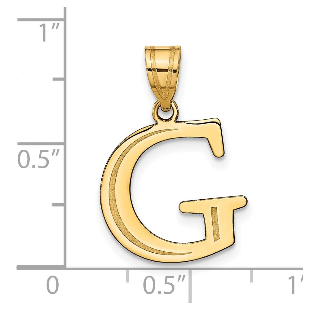 10K Gelbgold 10K Poliert Geätzt Buchstabe G Initiale Anhänger