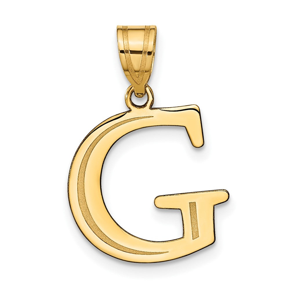 10K Gelbgold 10K Poliert Geätzt Buchstabe G Initiale Anhänger