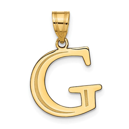 10K Gelbgold 10K Poliert Geätzt Buchstabe G Initiale Anhänger