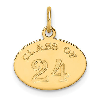 10K Gelbgold Oval Class Of 2026 Charm