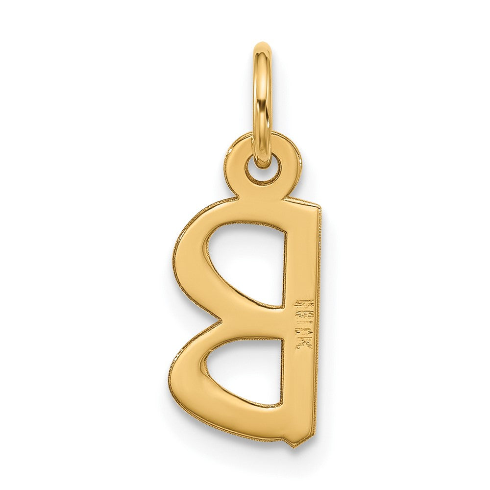 10K Gelbgold Groß Schräg Block Initiale B Charm