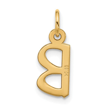 10K Gelbgold Groß Schräg Block Initiale B Charm