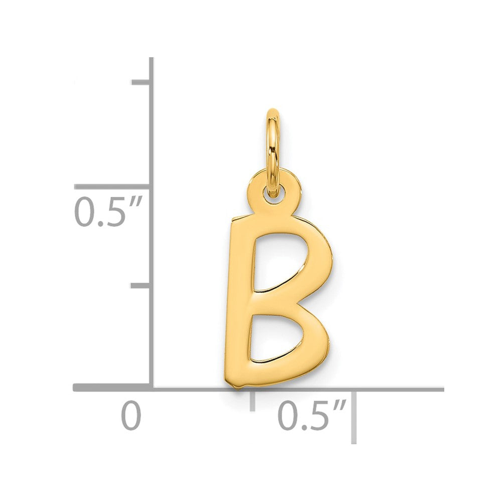 10K Gelbgold Groß Schräg Block Initiale B Charm