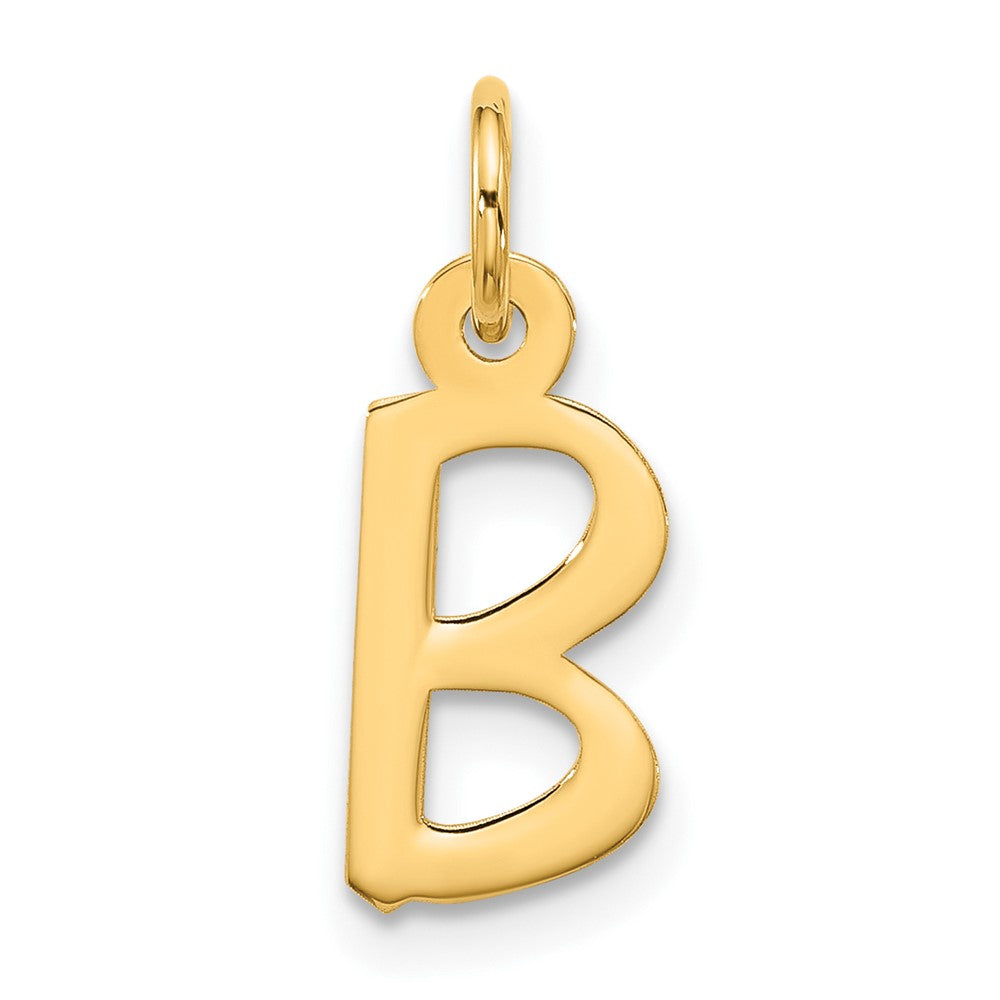 10K Gelbgold Groß Schräg Block Initiale B Charm