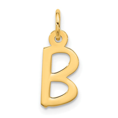 10K Gelbgold Groß Schräg Block Initiale B Charm