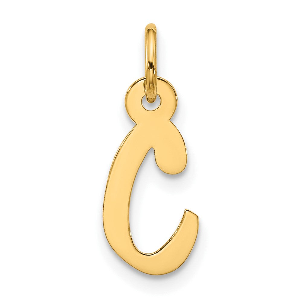 10K Gelbgold Groß Schräg Block Initiale C Charm