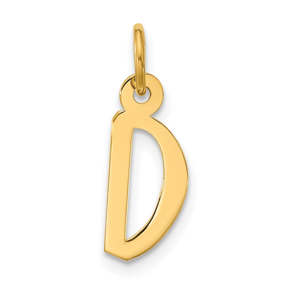 10K Gelbgold Groß Schräg Block Initiale D Charm