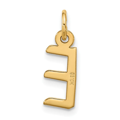10K Gelbgold Groß Schräg Block Initiale E Charm