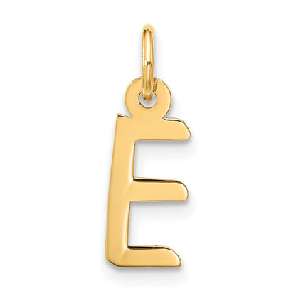 10K Gelbgold Groß Schräg Block Initiale E Charm