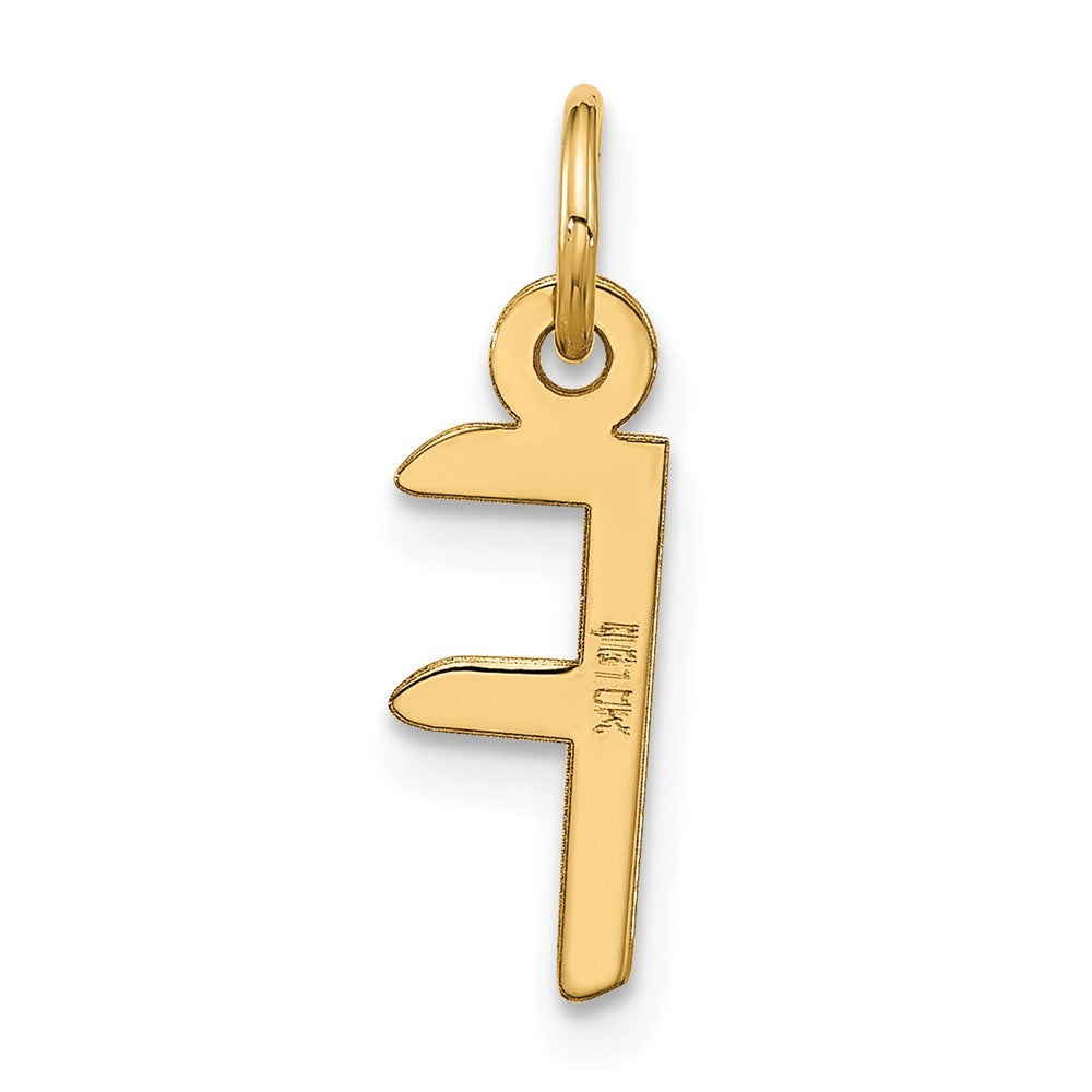 10K Gelbgold Groß Schräg Block Initiale F Charm