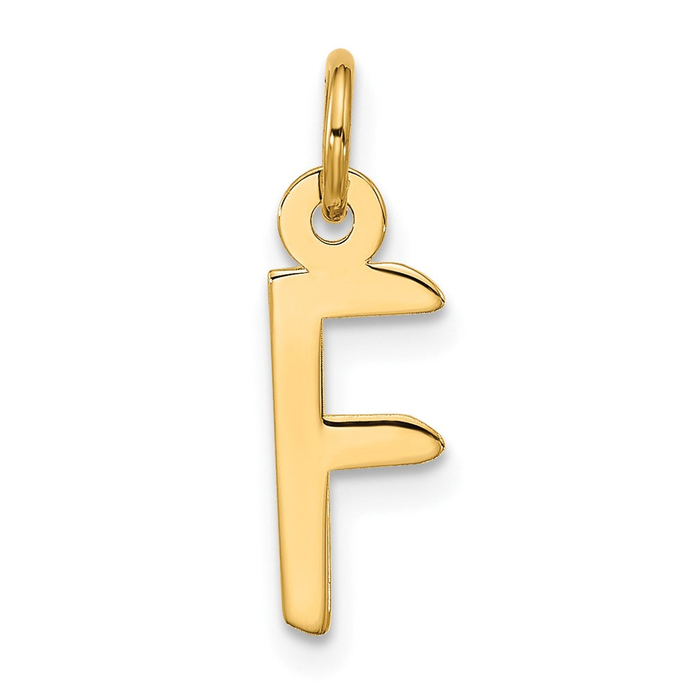 10K Gelbgold Groß Schräg Block Initiale F Charm